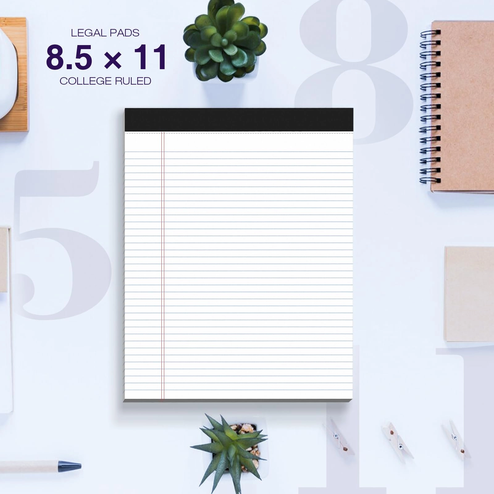 Legal Pad 8.5 x 11 - Lined 50 Sheets