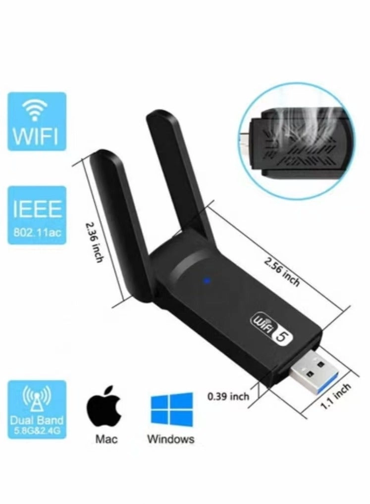 Wireless USB WiFi Adapter - Dual Band USB 3.0 Wireless