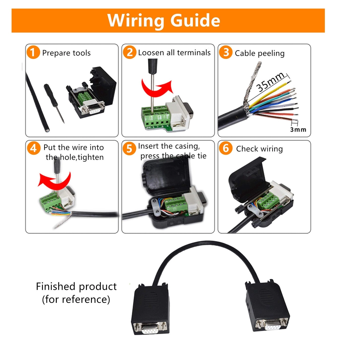 DB9 RS232 D-SUB - 9 Pin Breakout Terminal