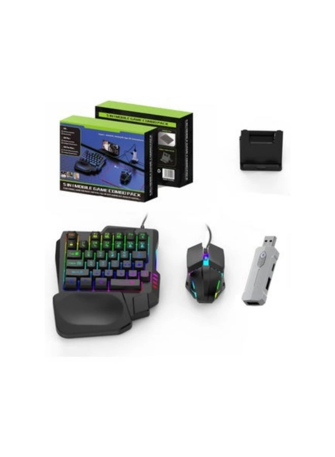 5-in-1 Half-Hand Gaming Keyboard Set - Wireless