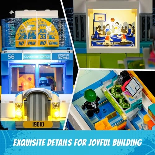 Streetball Tourbus - 6 mini figures 60 printed pieces 9 integrated light points