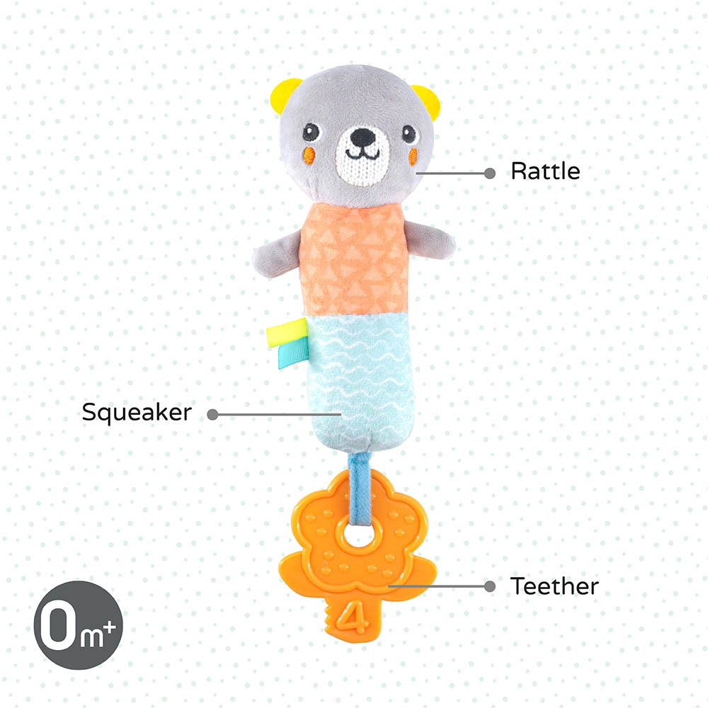 Soft Rattle Plush Toy - 3 to 24 Months fabric