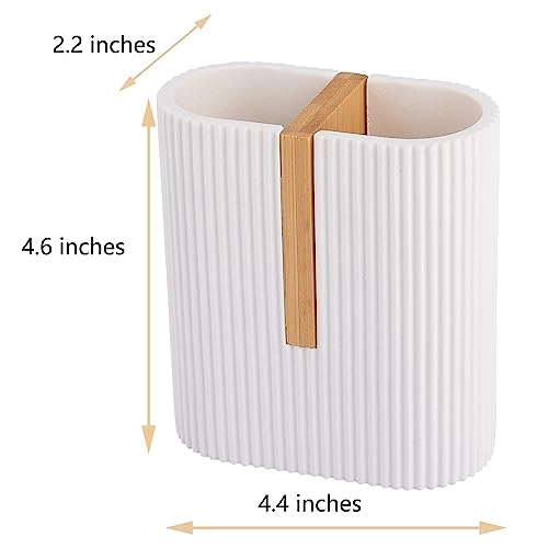 Toothbrush Holder - Matte White Bamboo