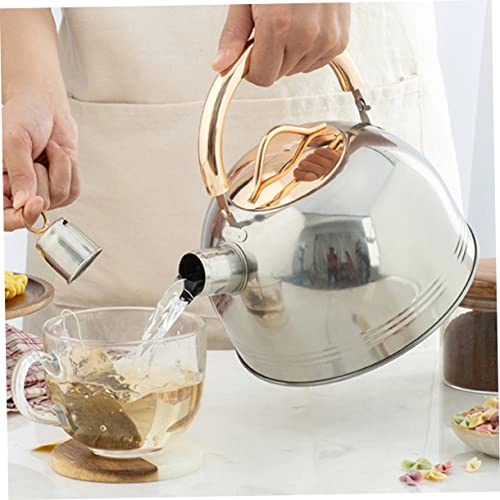 Stove Top Teapot - Wooden stainless steel 3L