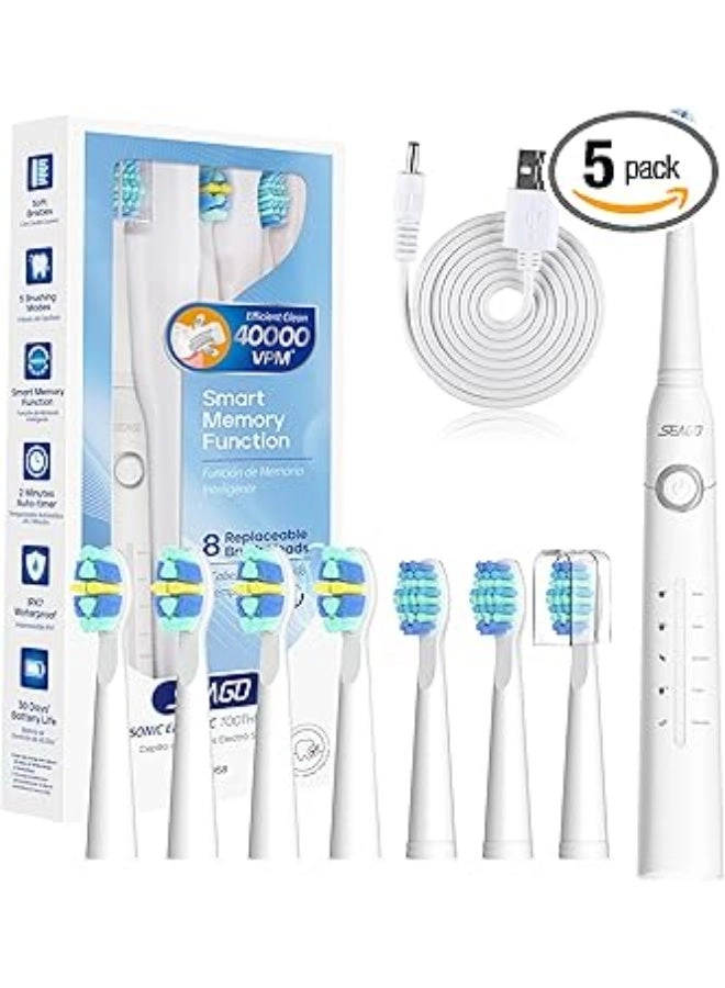 SG-2753 - Ultrasonic Rechargeable 8 Brush Heads 5 Modes