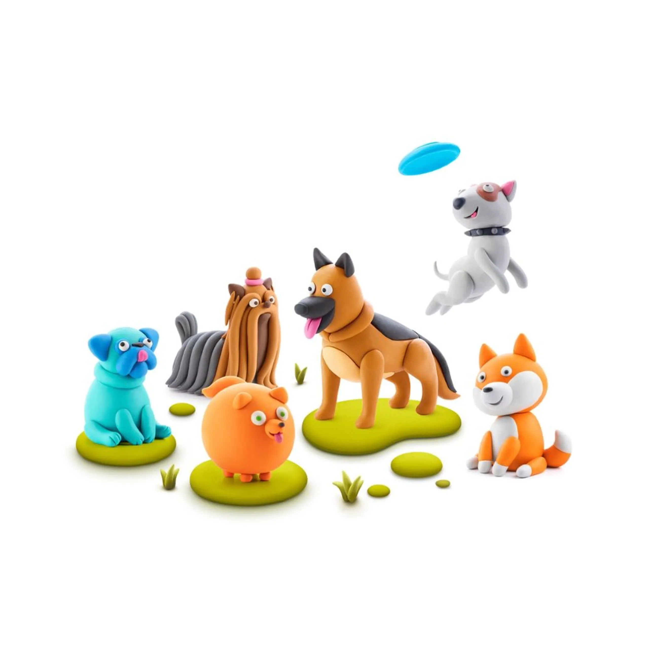 Dog Story Modelling Air Dry Clay Kit - 540g 15pcs.