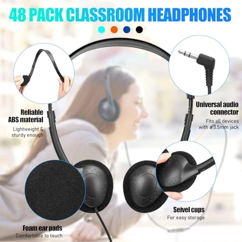 Classroom Headphones Wired Headphone Pack