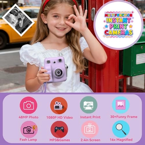 Kids Camera Instant Print - 1080P 32G