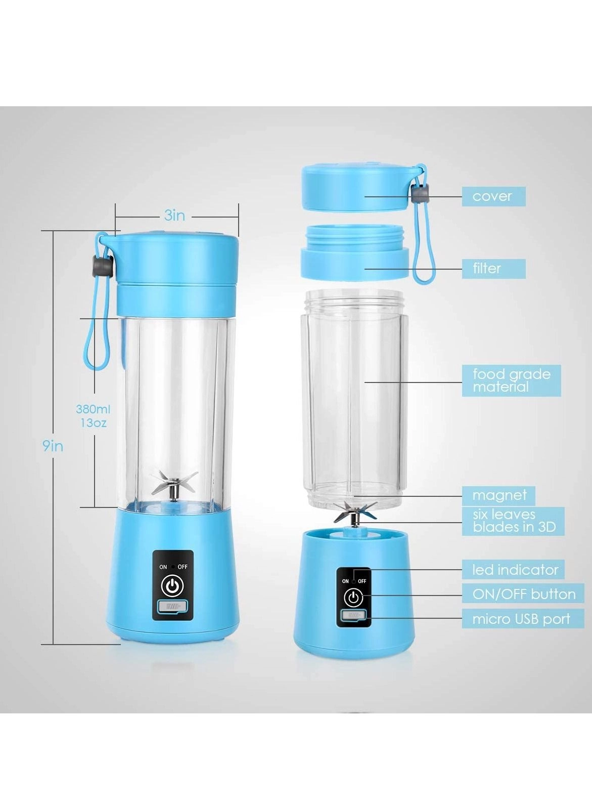 Portable Blender - USB Rechargeable Personal Size