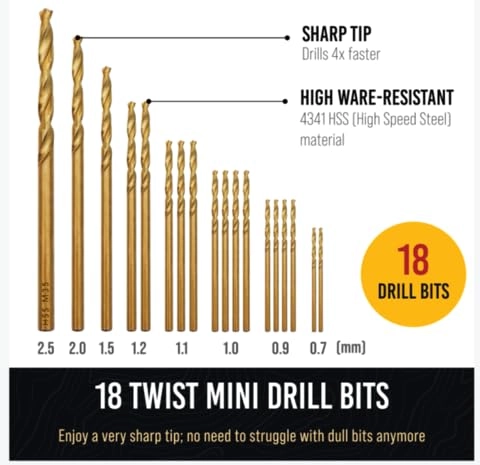 Pin Vise Hand Drill - 28 pieces 0.1mm-2.5mm