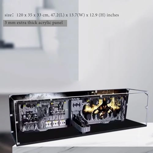 Acrylic Display Box for LEGO 76252 Bat Cave Shadowbox Models - Acrylic Drawing on the Back