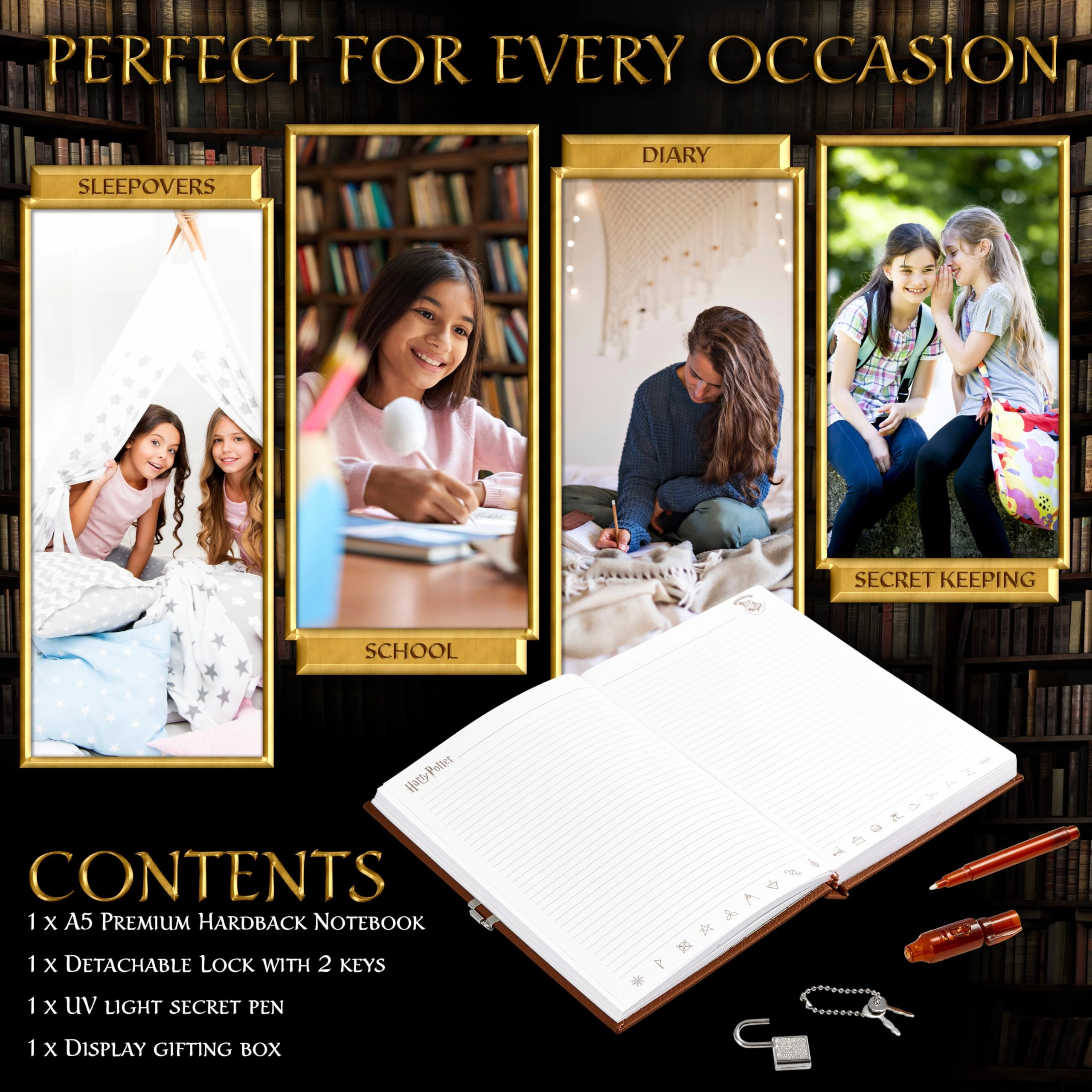 Lockable Diary with UV Invisible Ink Pen