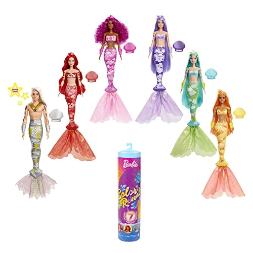 Barbie Color Reveal Rainbow Mermaid Series - 7 piece(s) Plastic