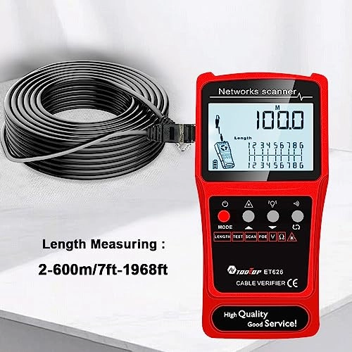 Handheld Portable 2in1 Network Cable Tester - LCD Display POE Test