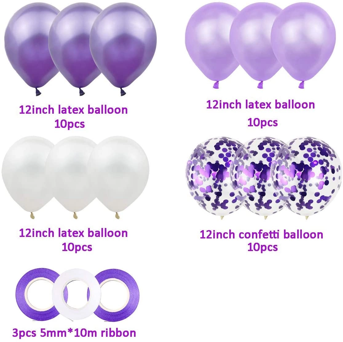Balloons Set - 40-Pieces Wedding Birthday Party Decoration
