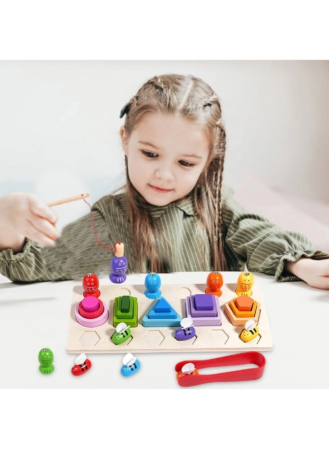 Wooden Fishing and Sorting Game