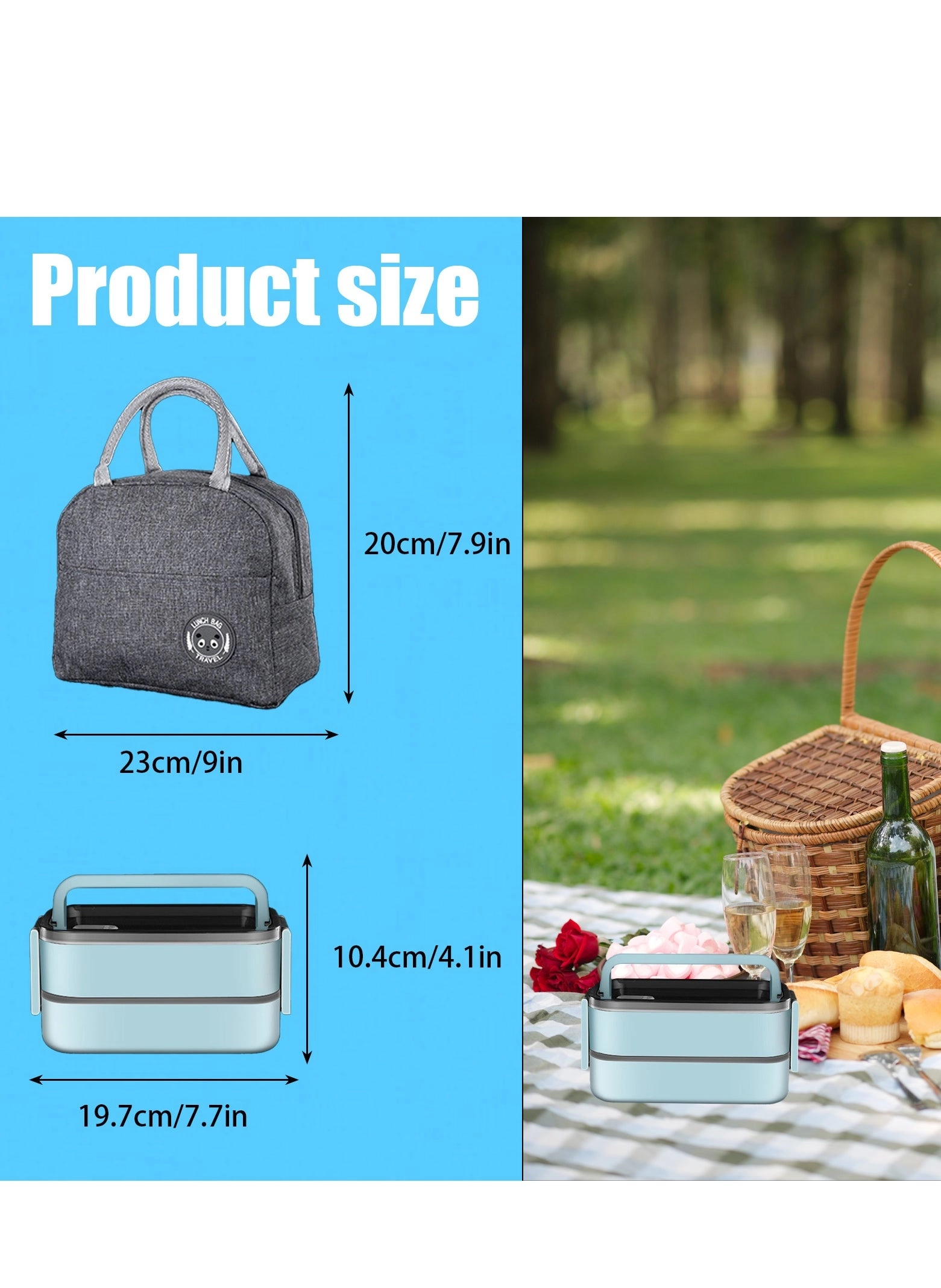 bento box - 304 Stainless steel Double-deck