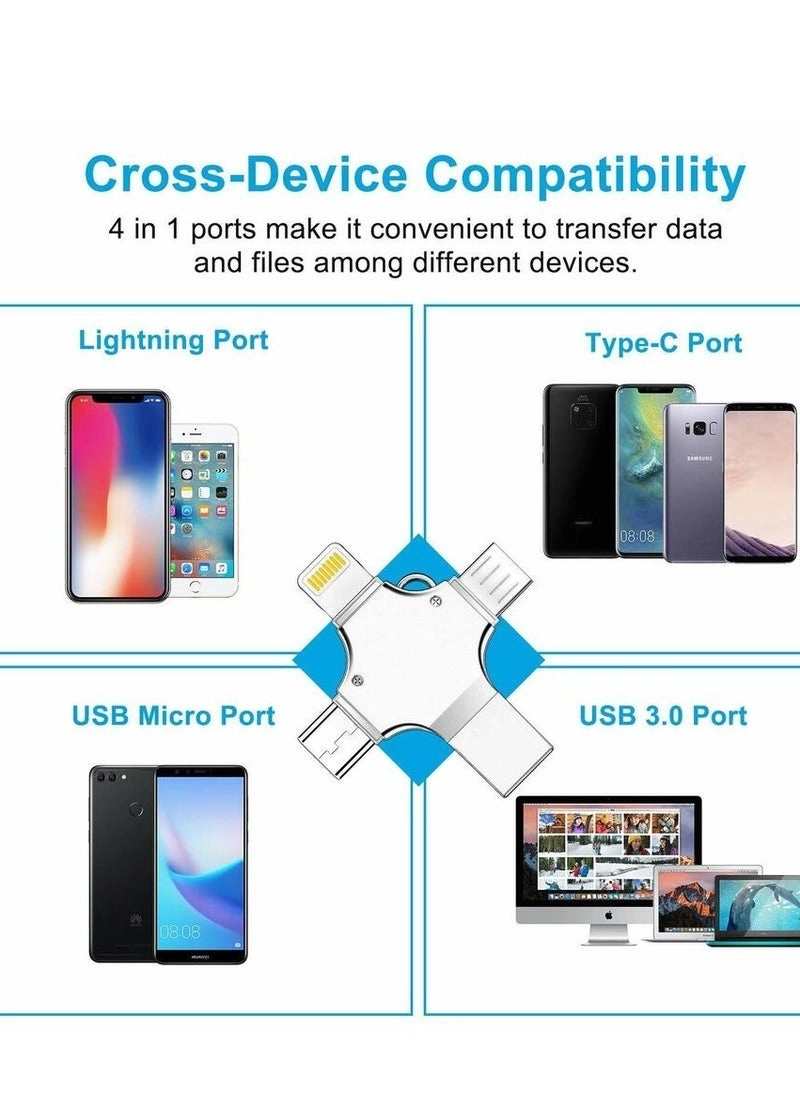4 In 1 Multi-function OTG USB Flash Drive - USB 3.0 Type-C 512GB