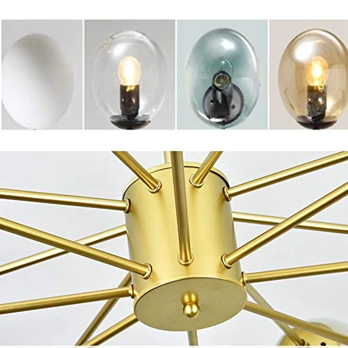 Semi Flush Mount Ceiling Light - Gold and glass E27