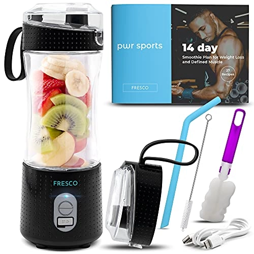 PWR SPORTS Portable Personal Size Blender - USB Rechargeable 6 Blades