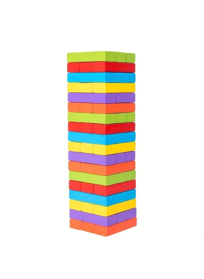 Colorful Wooden Stacking Blocks - 4 years+ 54 pieces