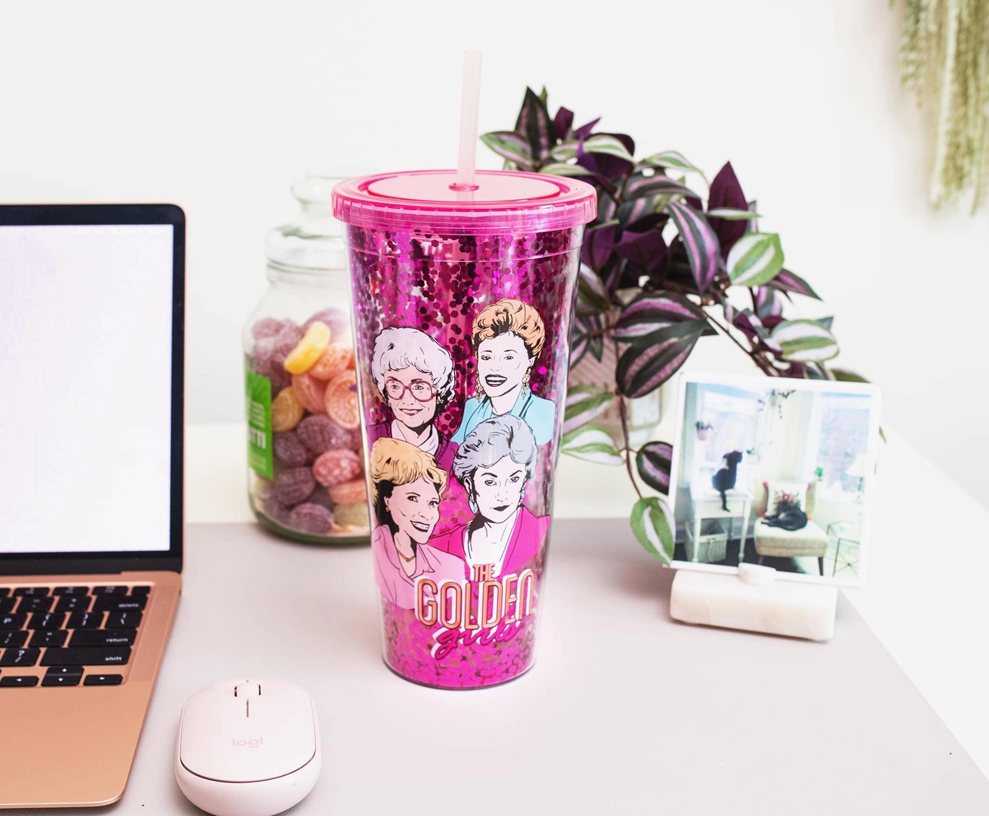 The Golden Girls Confetti Cold Cup - 1 pcs Carnival Lid Straw