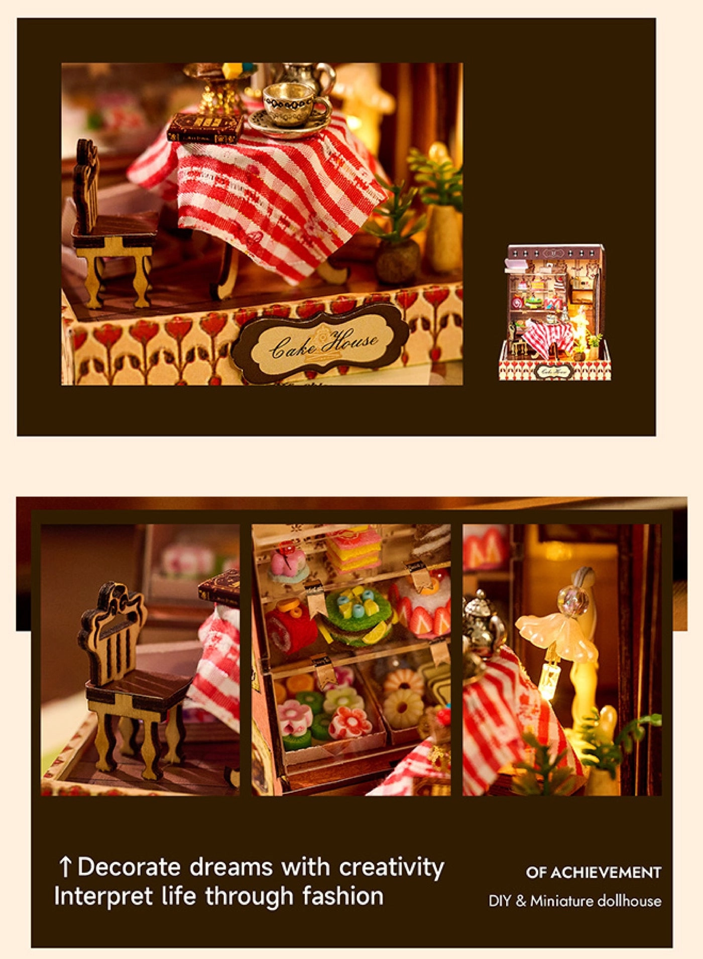 Serenity Sweets House - Therapeutic Miniature Craft Kit LED