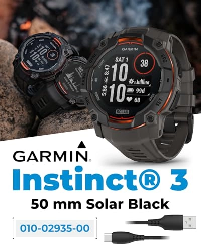 Instinct 3 Solar 50mm Fiber-reinforced polymer GPS + Power Bank