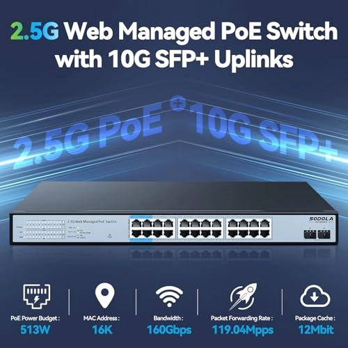 24X2.5G PoE+2X10G SFP+ 26-ports