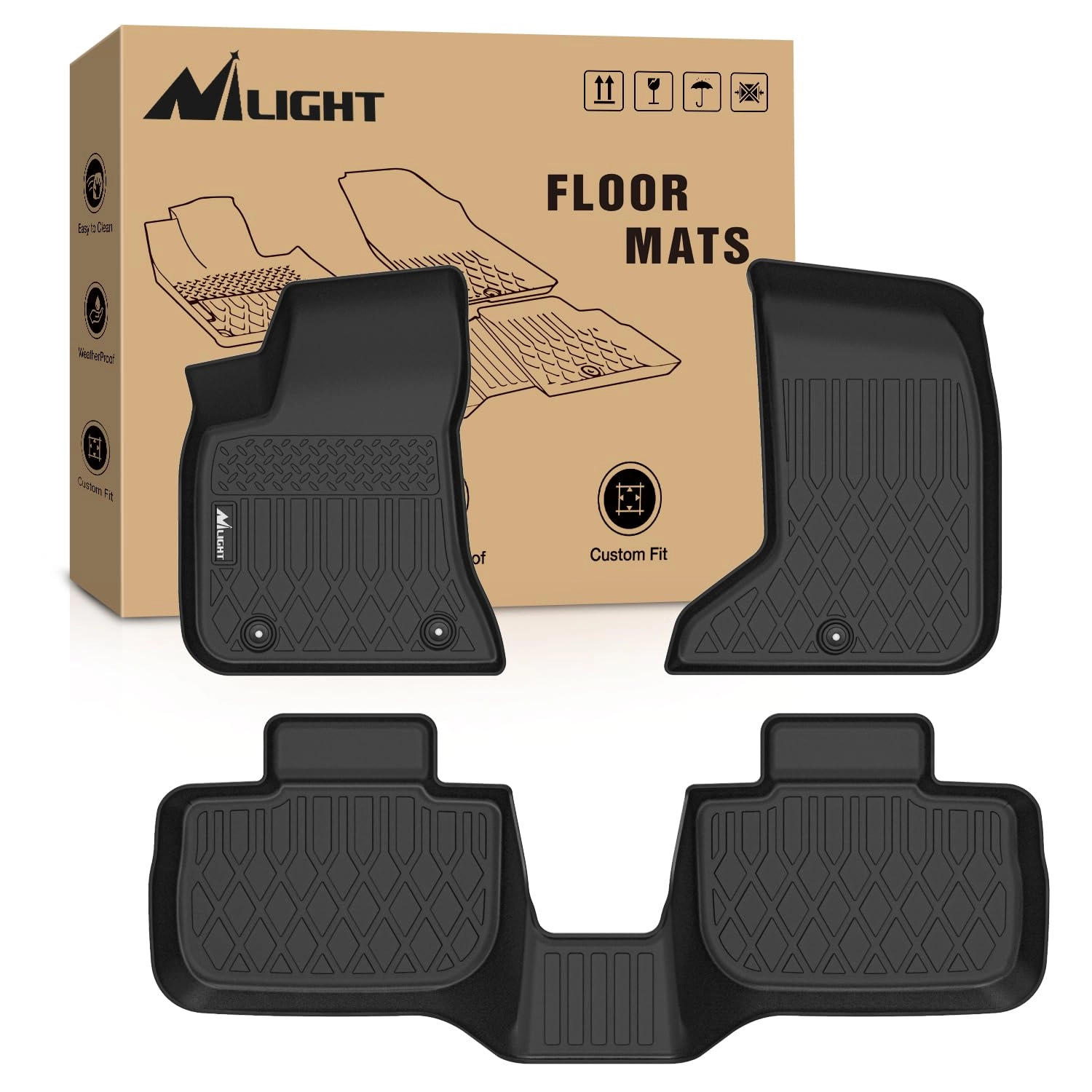 Nilight TPE Floor Mats - Dodge Charger AWD Chrysler 300 AWD 2011-2023