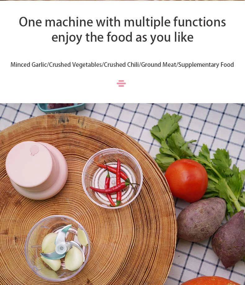 Mini Food Chopper - 250 ml USB Rechargeable
