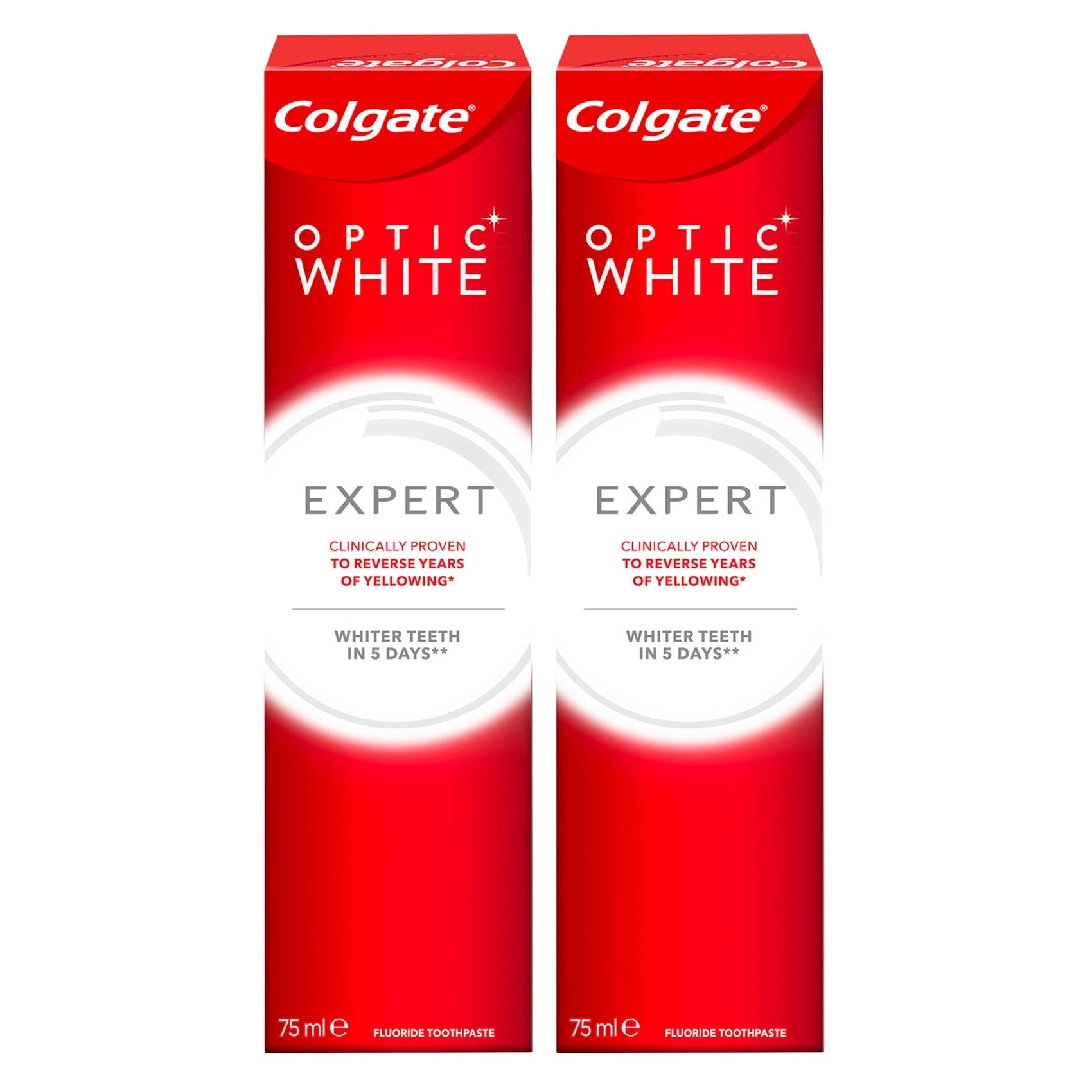 Optic White Expert Whitening Toothpaste 2 x 75ml