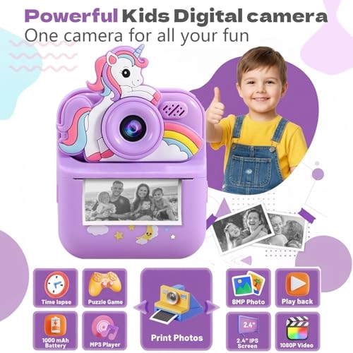 Instant Print Camera - 64G 48MP 1080P