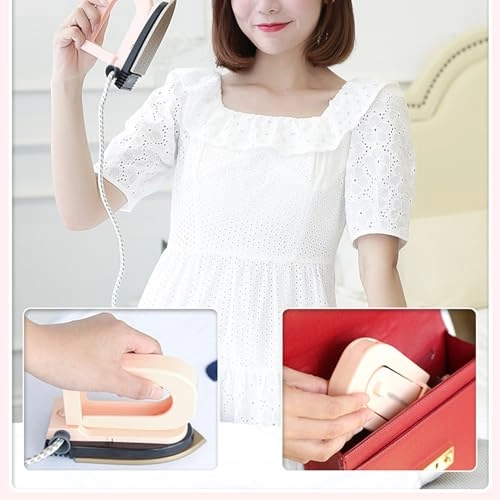 Portable Mini Travel Iron - 220W foldable pink