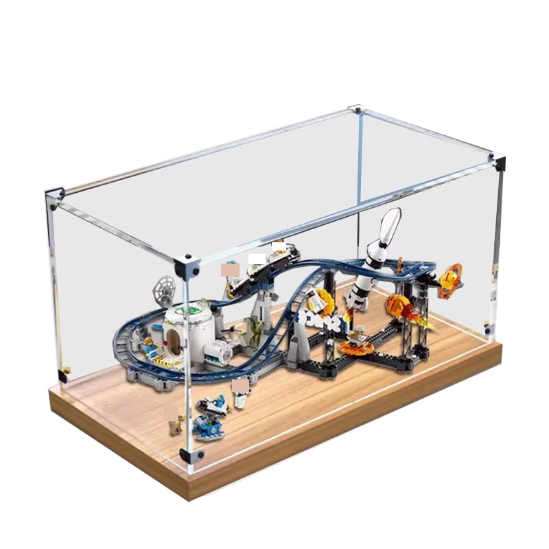 HCAEIOFJ Acrylic Display Case for 31142 - 60x30x30cm Walnut Bottom