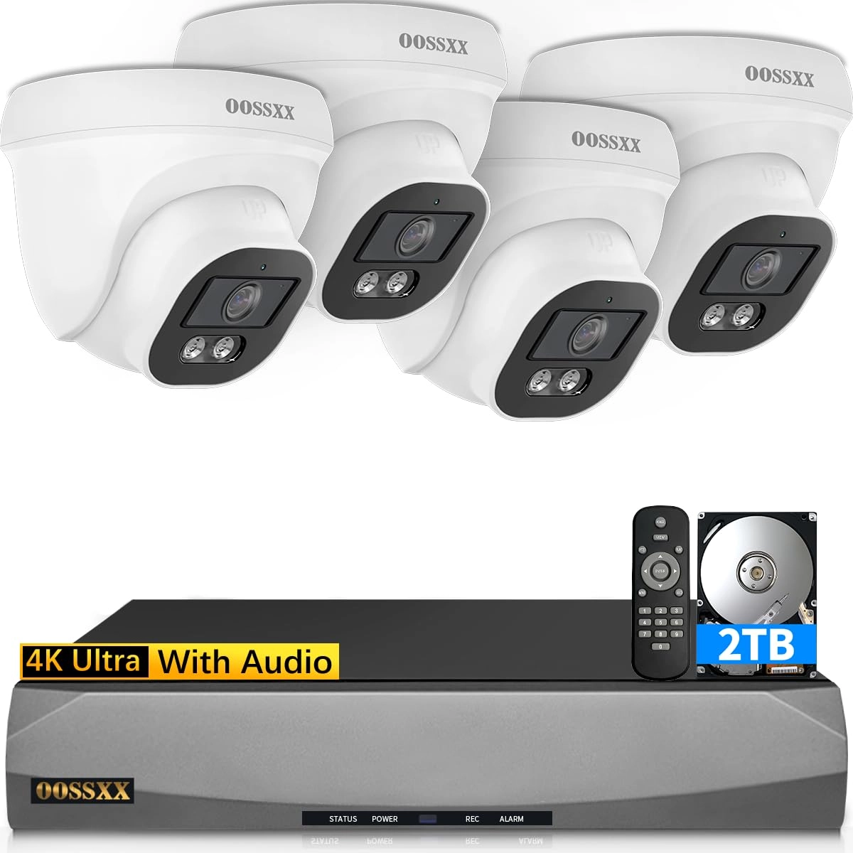 PoE Dome Outdoor Home Security Camera System 4K