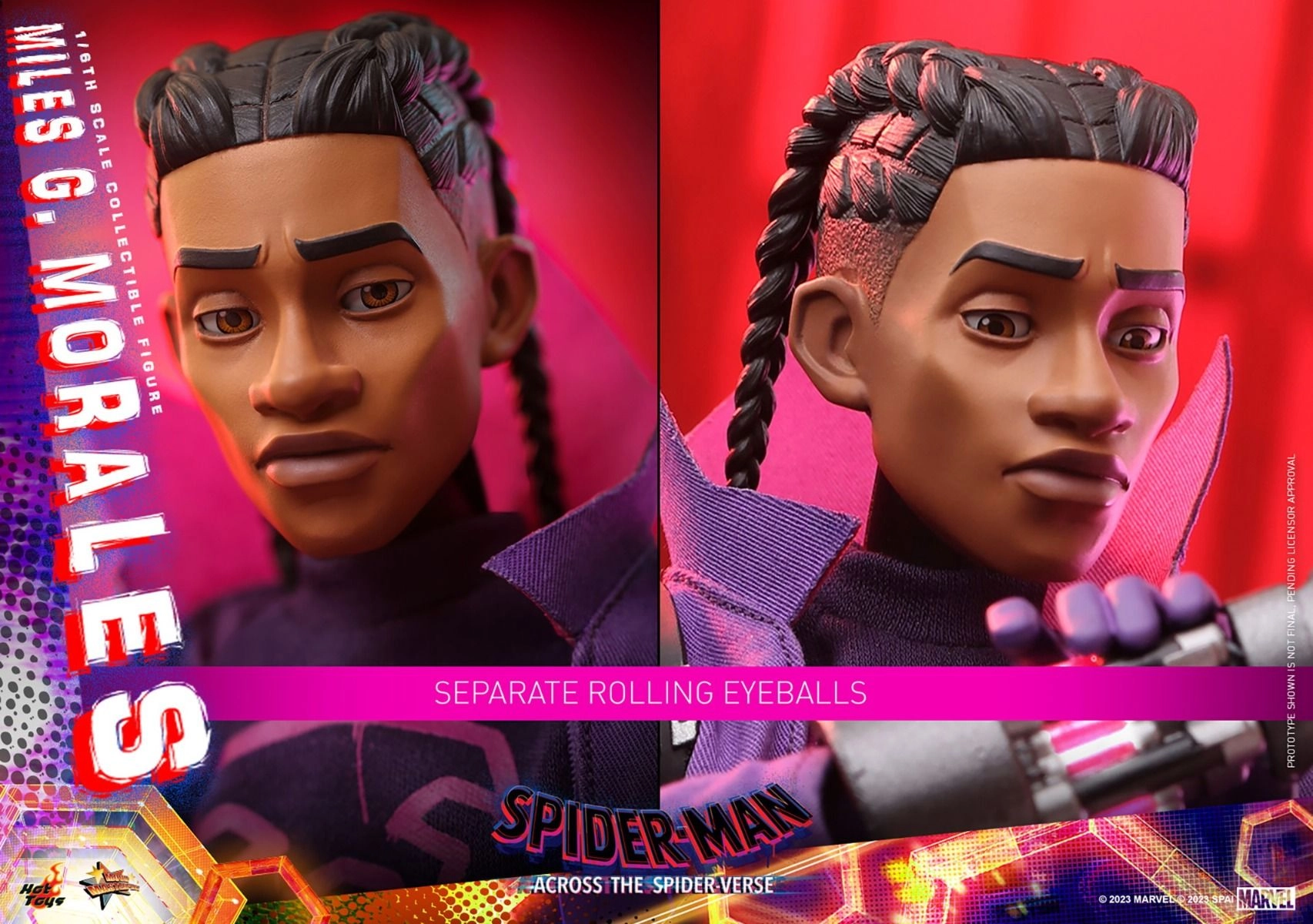 Miles G Morales - Spider-Man: Across the Spider-Verse Sixth Scale Action Figure - LED light-up Prowler gauntlets