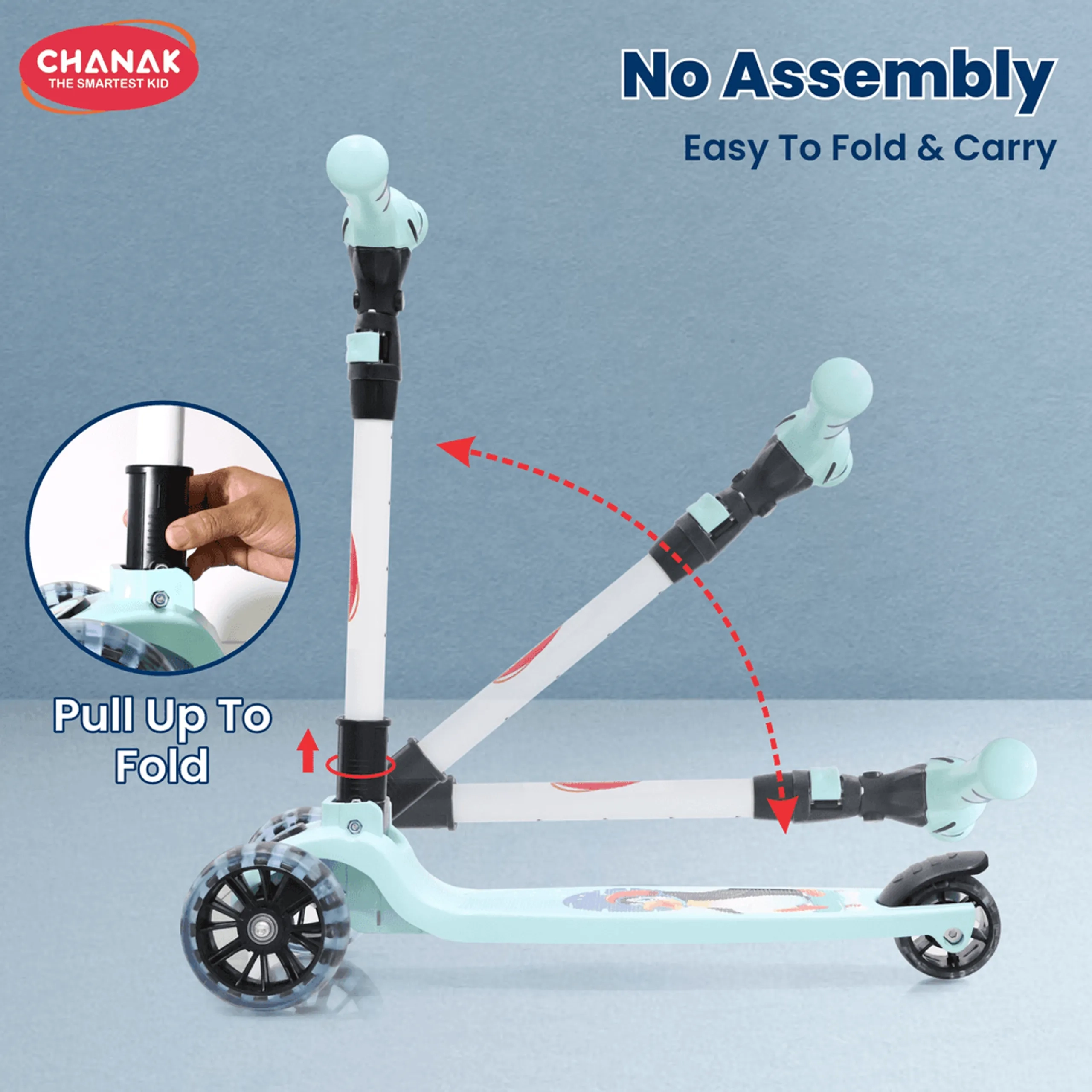 Go Rider Kick Scooter – LED Foldable