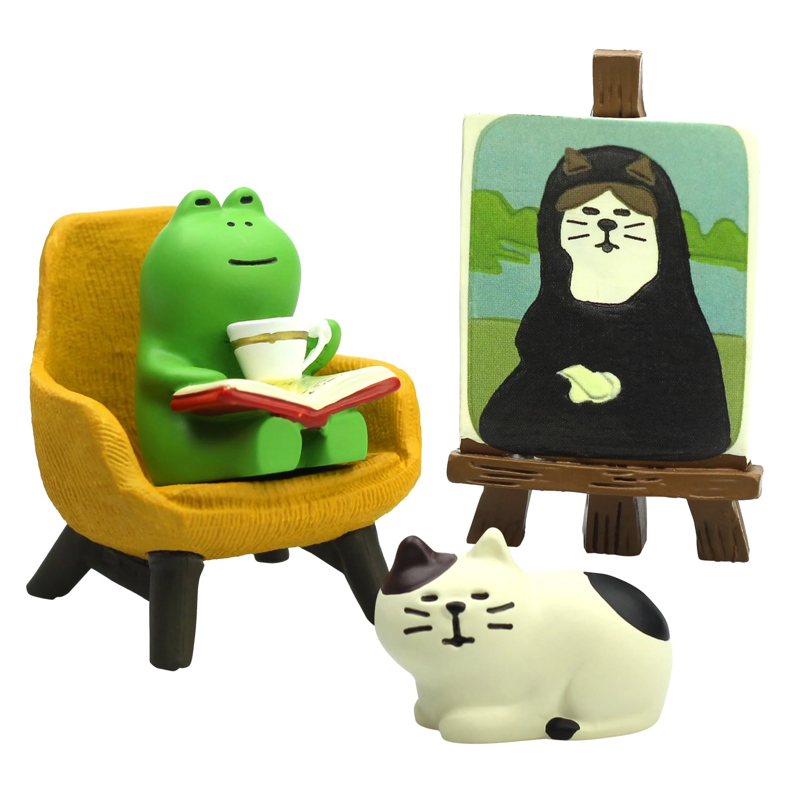 raqwi Frog - Resin + Cat Painting + Kitten