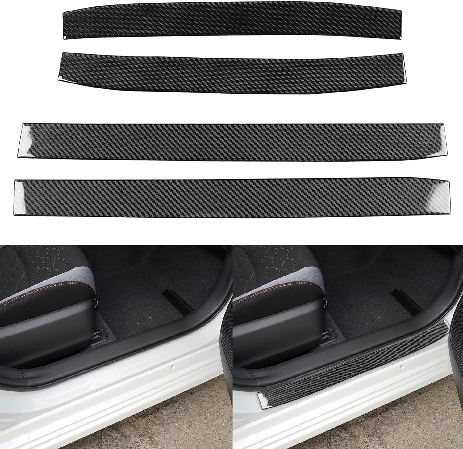 Carbon-Universe Auto Door Sill Scuff Plate - Toyota Corolla & Cross 2019 2020 2021 2022 2023 2024 2025