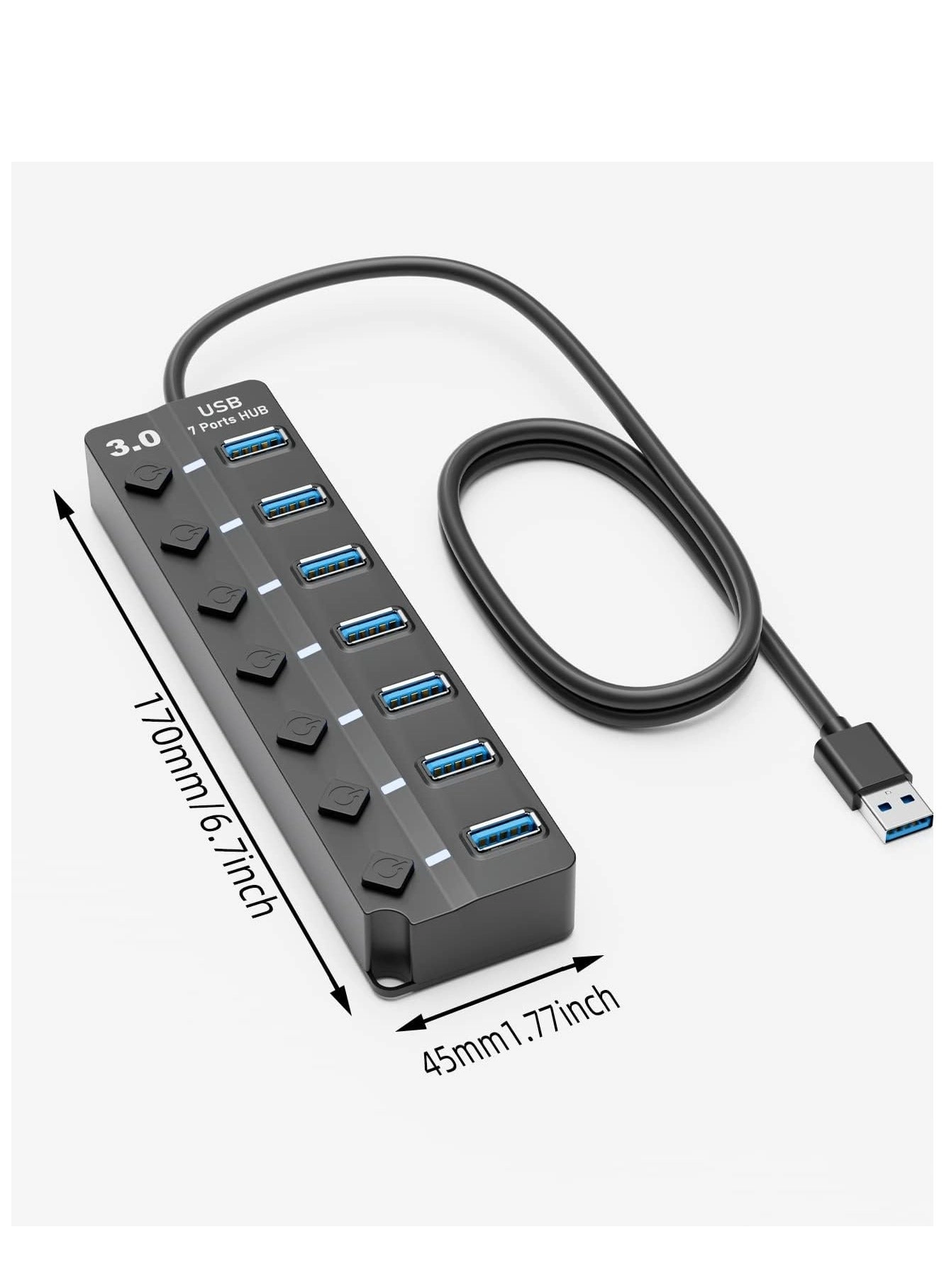 USB Data Hub Splitter - 7-Port USB 3.0