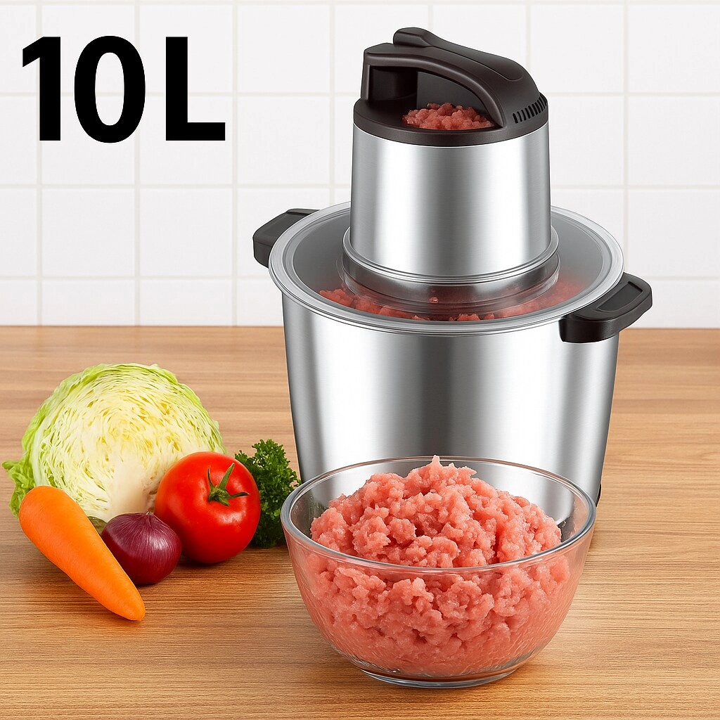 Heavy Duty Food Chopper Mincer Grinder - 2000W 10L 2 Grind Speeds