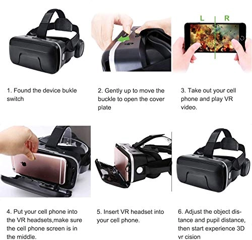 VR Headset - 120 Degree FOV Built-In Headphones