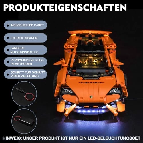 LED Light Set for Lego 42196 - Orange USB Battery Powered