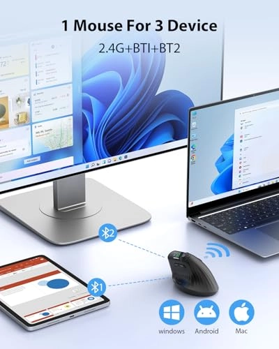 Vertical Ergonomic Mouse - 2.4G Bluetooth