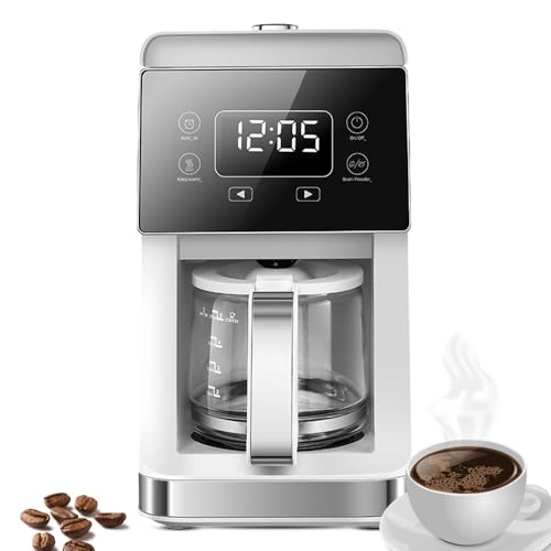 Drip Coffee Maker - 5-10cups 780ml Built-in Grinder