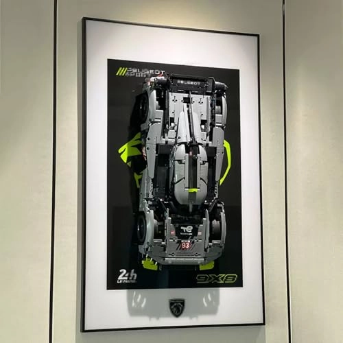 Display Wall Mount for LEGO 42156 Peugeoot Hybrrid Hyperccar Model - acrylic 2mm/3mm thickness