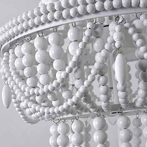 Wood Bead Chandelier - 8 Pcs 50*80cm White