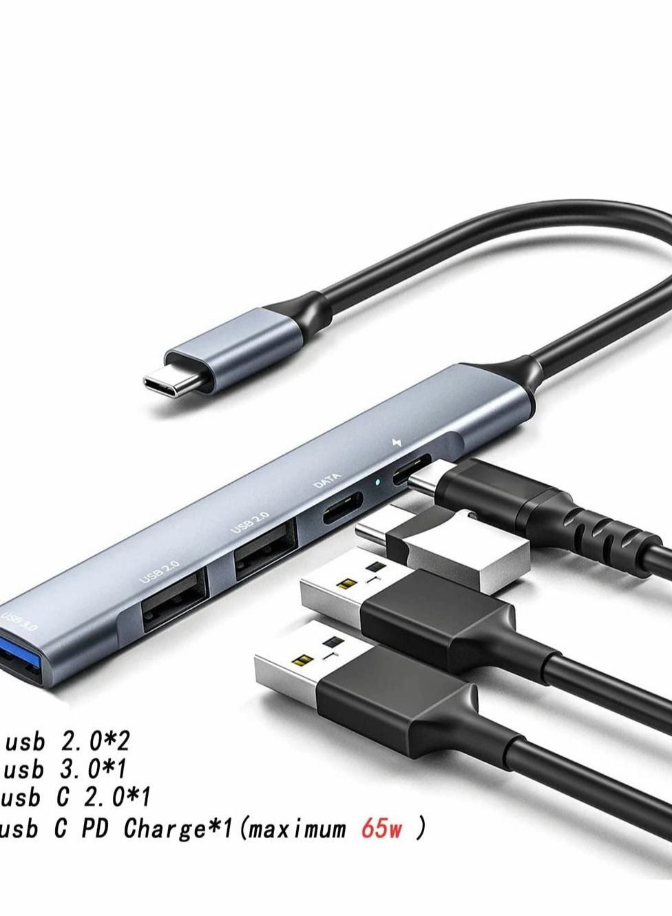 USB C Hub - 5-in-1 65W PD