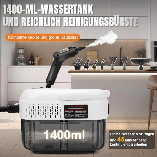 Portable Steam Cleaner - 3 BAR 1.4 Liters